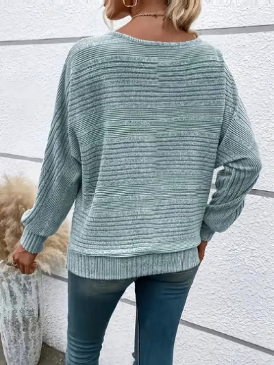 ⏰Hot Sale-Women's Soft Solid Batwing Sleeve Pullover Long Sleeve Top